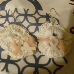 Handmade Breast Cancer Awareness earrings